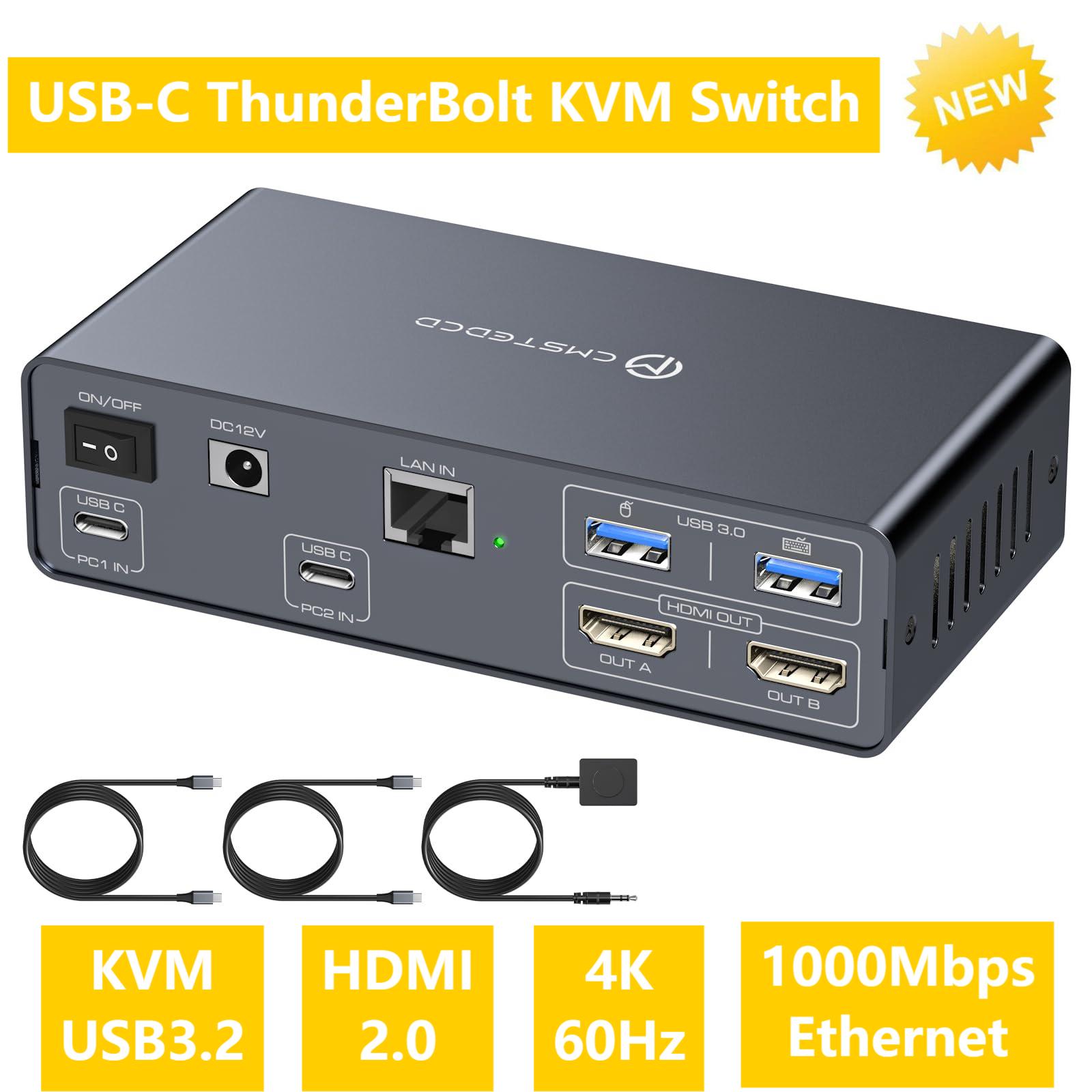 Docking Station Usb C - USB C KVM Anahtarı 2 Monitör