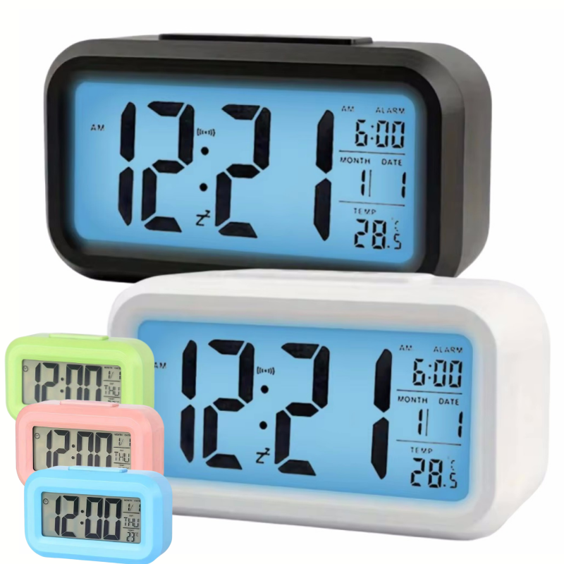 Digital Timer Countdown - Akıllı Dijital Çalar Saat Siyah Beyaz