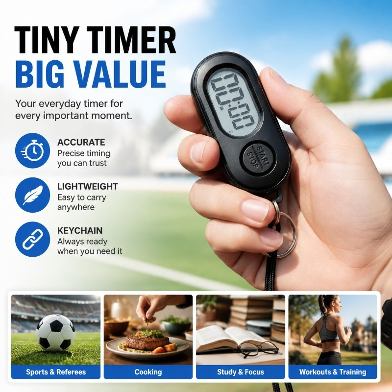 Digital Timer Countdown - Dijital Kronometre Zamanlayıcı Anahtarlık, Küçük LCD