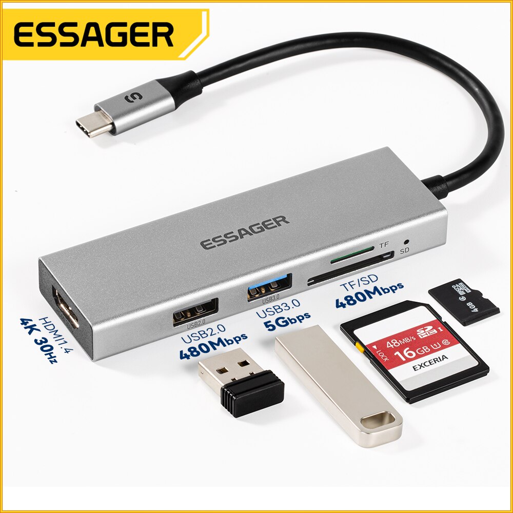 Essager 5'i 1 arada USB C HUB  - Docking Station Usb C incelemesi ve fiyatı